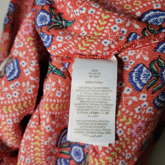 Boden Floral Print Tiered Midi Dress in Fire Poppy | Boden Dress | Size 10L - Picture 5 of 10